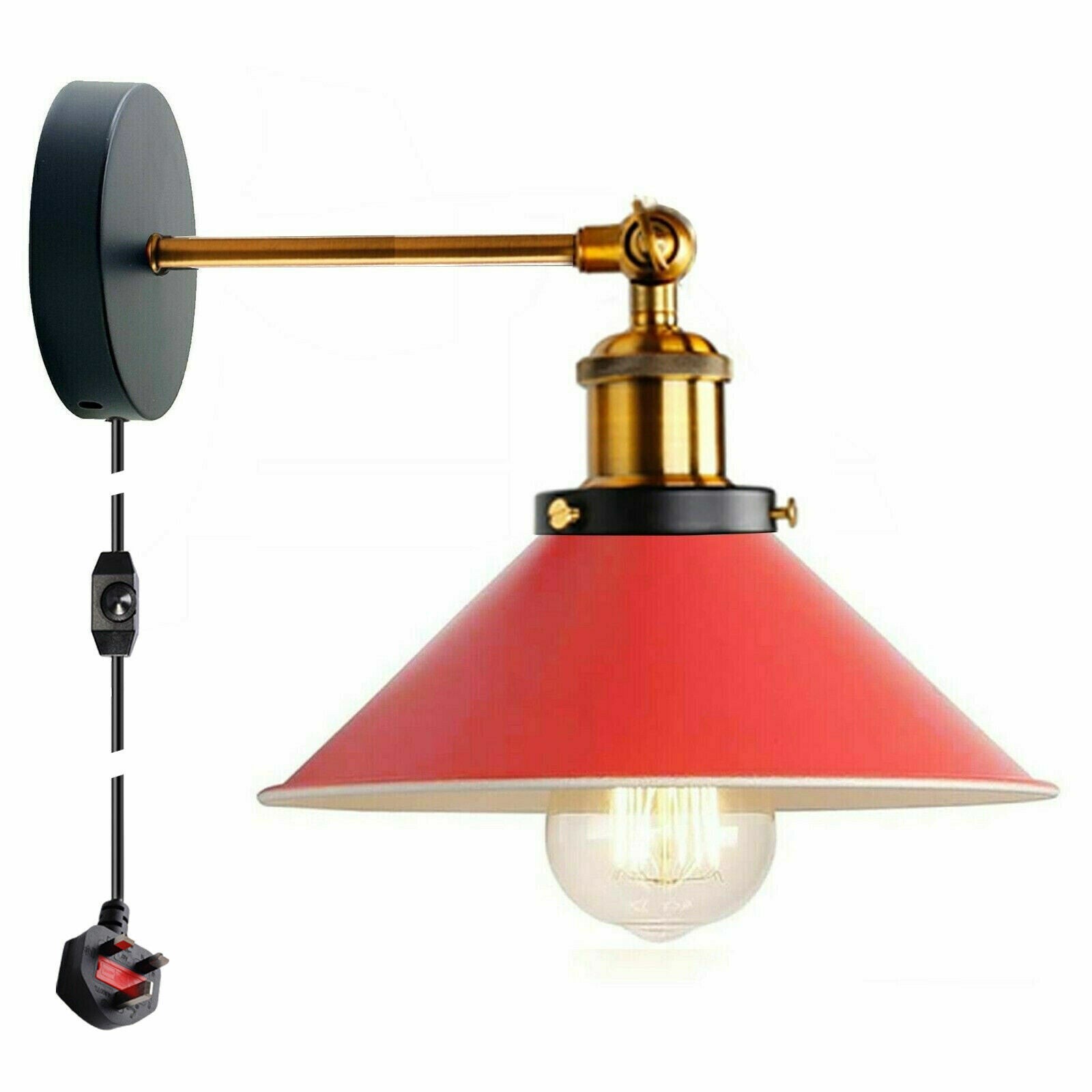 Vintage Metal Retro Modern Plug In Wall Sconce Light Fitting ~ 5368-14