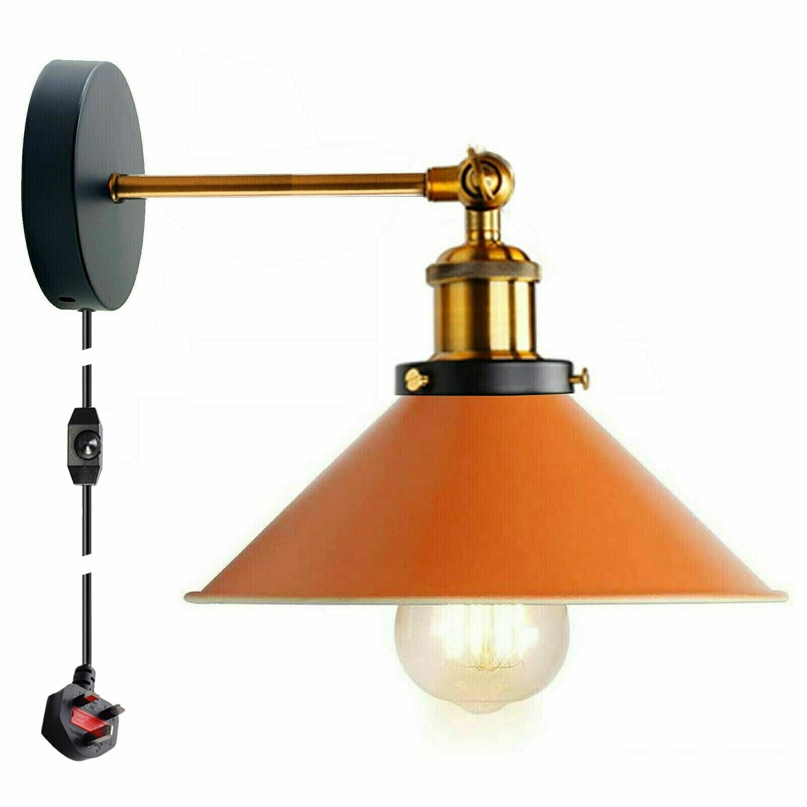 Vintage Metal Retro Modern Plug In Wall Sconce Light Fitting ~ 5368-11