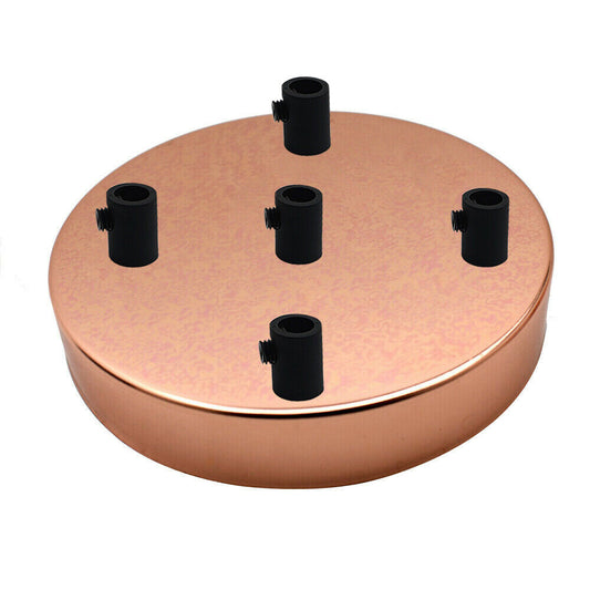 5 Outlet Rose Gold Metal Ceiling Rose 120x25mm~2806-0