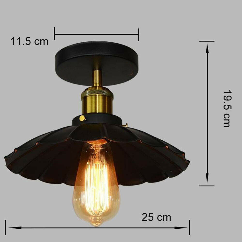 Vintage Retro Industrial Flush Mount Farmhouse Ceiling Light Shade chandelier UK~2225-1