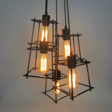 Vintage Industrial Retro Ceiling Light Cage Loft Chandelier Pendant Light Lamp~2143-1