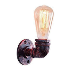 Vintage Industrial Water Pipe Lamp Retro Light Steampunk Wall Sconce + Free Bulb~2136-6