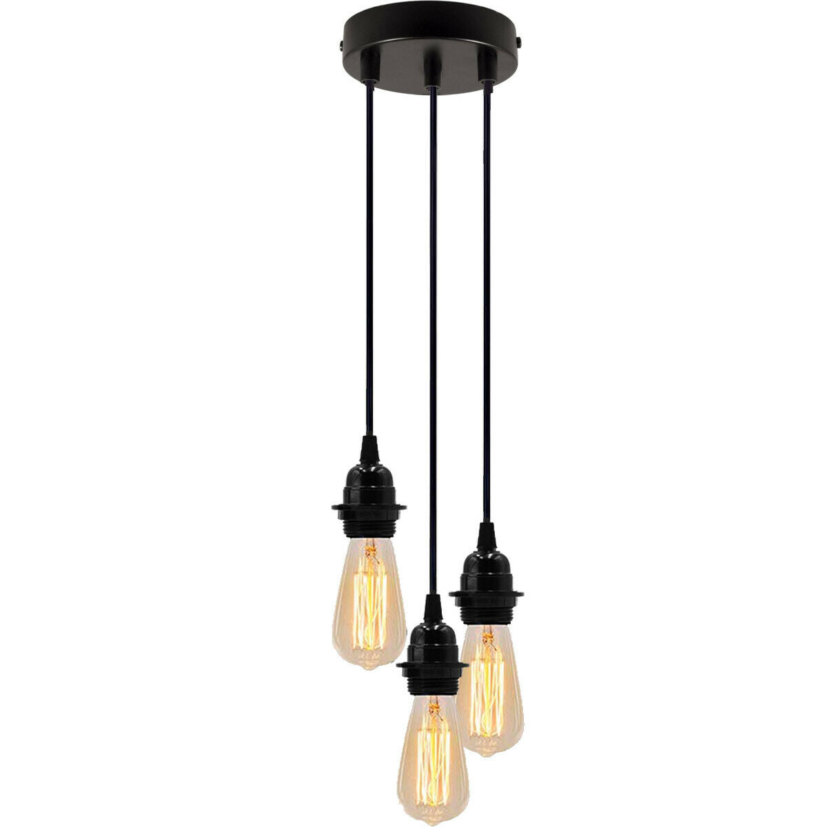 Ceiling E27 DIY Ceiling Rose Light PVC Flex Cluster Pendant Lamp Holder Suspension Set~2278-0