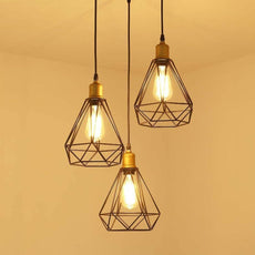 Vintage Industrial Retro Suspended 3 Head Ceiling Pendant Light Lampshade Light~2063-4