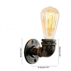 Vintage Industrial Water Pipe Lamp Retro Light Steampunk Wall Sconce + Free Bulb~2136-3