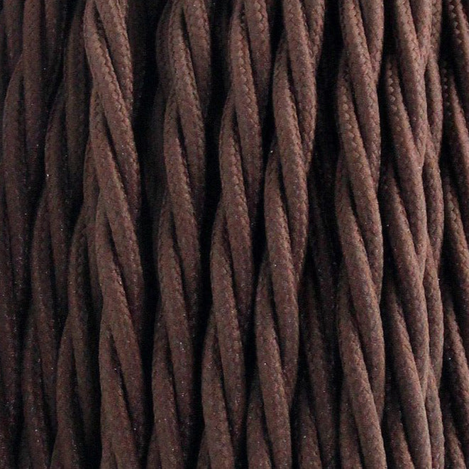 10m 2 Core Twisted Electric Cable Dark Brown Color Fabric 0.75mm~4754-0