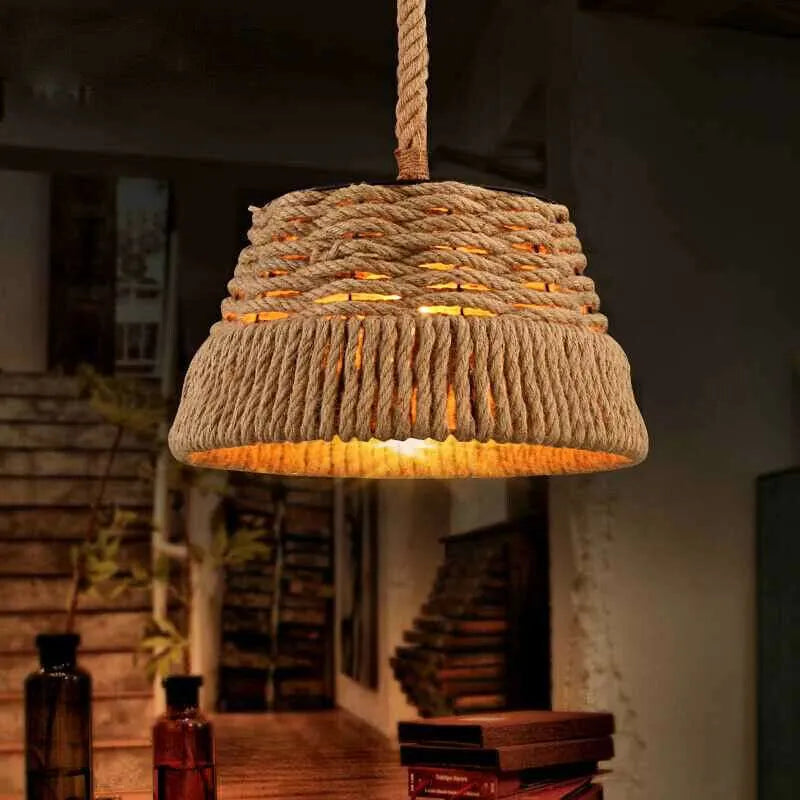 Vintage Retro Industrial Loft Hemp Rope Pendant Ceiling Light~5080-3