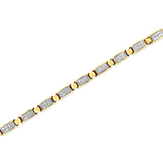 14K Yellow Gold 2 1/2 Cttw Princess-Cut Diamond Link Tennis Bracelet (H-I Color, SI2-I1 Clarity) - 7.25