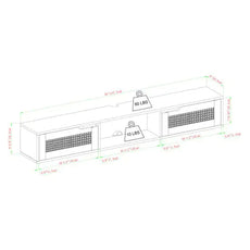 Modern Rattan-Door Floating TV Stand For TVs Up To 65 Inches