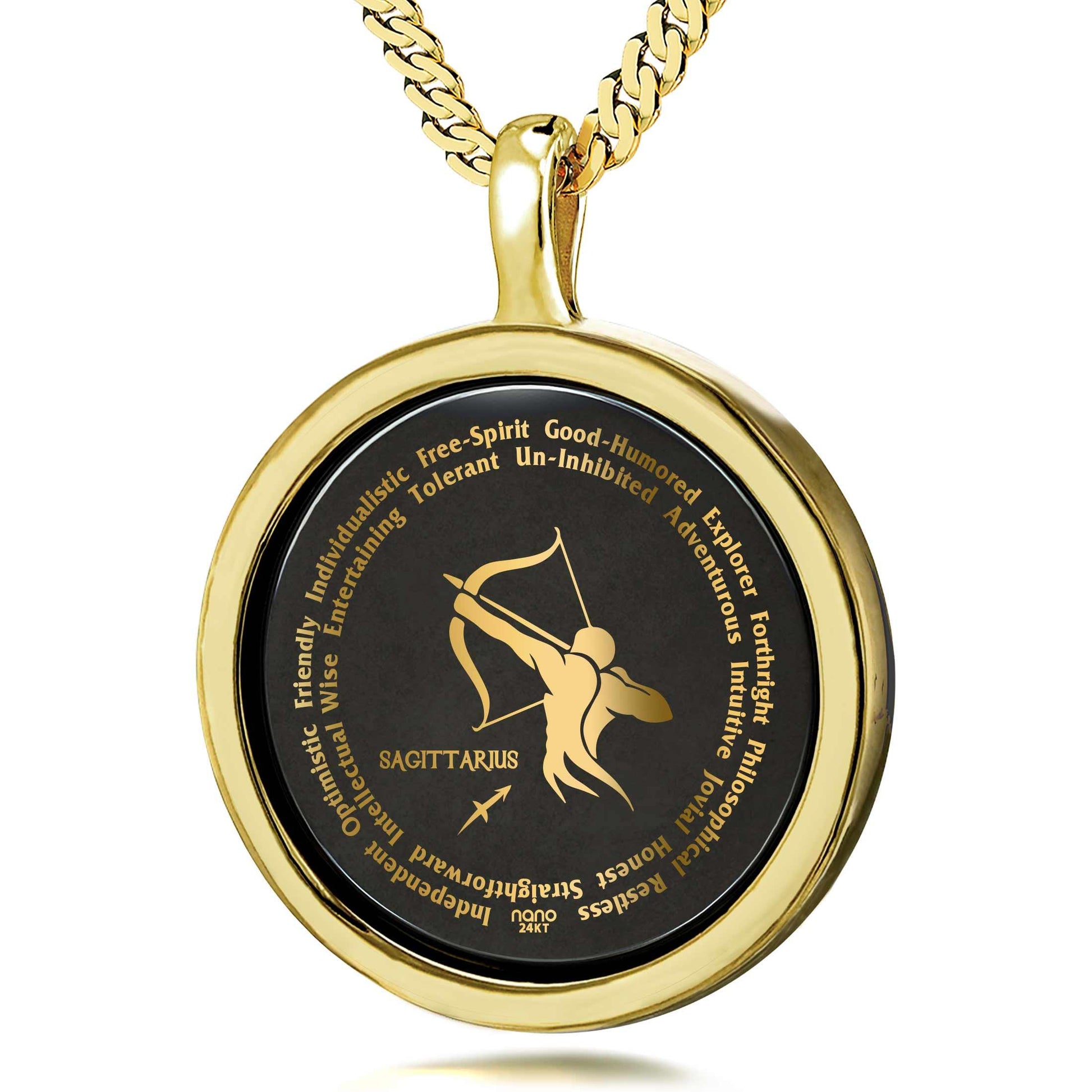 Sagittarius Necklaces for Lovers of the Zodiac 24k Gold Inscribed - Puritific