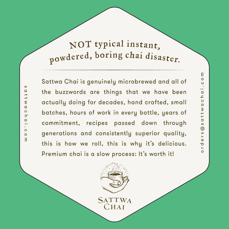 Sattwa Chai - Microbrewed Masala Chai - Organic & Heirloom - Case of 4 x 96 oz-1