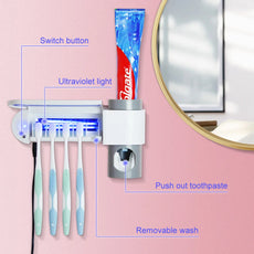 UV Light Toothbrush Holder And Toothpaste Dispenser - Puritific