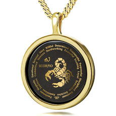 Scorpio Necklaces for Lovers of the Zodiac 24k Gold Inscribed - Puritific