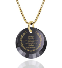 Serenity Prayer Necklace Inspirational Cubic Zirconia Pendant - Puritific