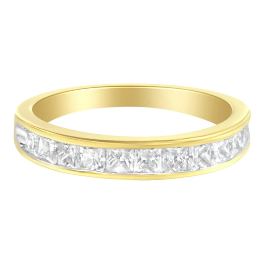 14KT Yellow Gold Diamond Channel Band Ring (1 cttw, H-I Color, SI2-I1 Clarity) - Puritific