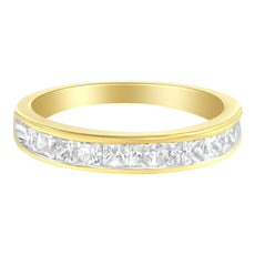 14KT Yellow Gold Diamond Channel Band Ring (1 cttw, H-I Color, SI2-I1 Clarity) - Puritific