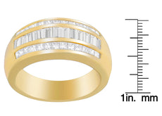 14K Yellow Gold 1ct. TDW Princess and Baguette-Cut Diamond Ring(H-I, SI1-SI2) - Puritific