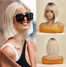 Short Bob Wig With Bangs - Puritific