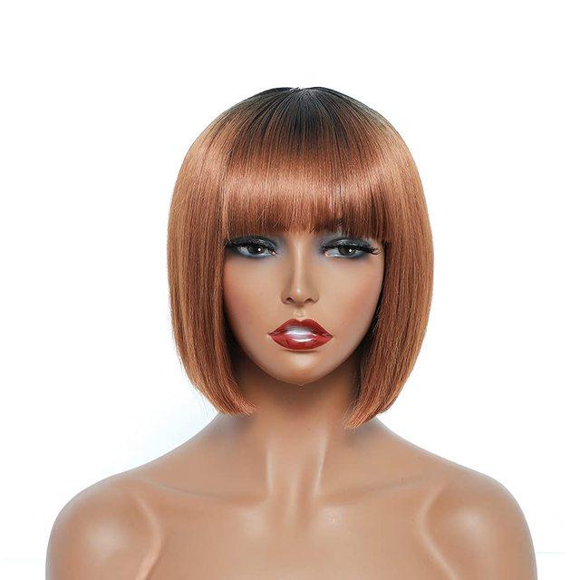 Short Bob Wig With Bangs - Puritific