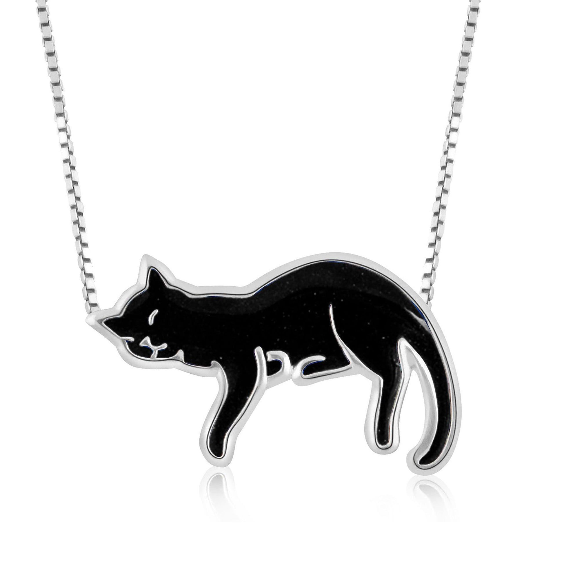 Silver Cat Necklace Pet Lovers Gift - Puritific