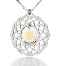 Silver Seed of Life Necklace Yoga Meditation Mandala Pendant - Puritific