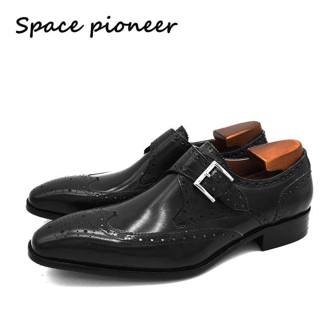 Single Monk Style Wedding Black DressShoes for Men - Puritific