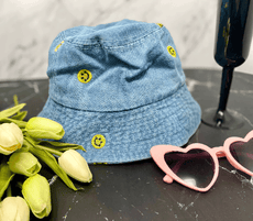 Smiley Face Denim Bucket - Bachelorette Party Hats! - Puritific