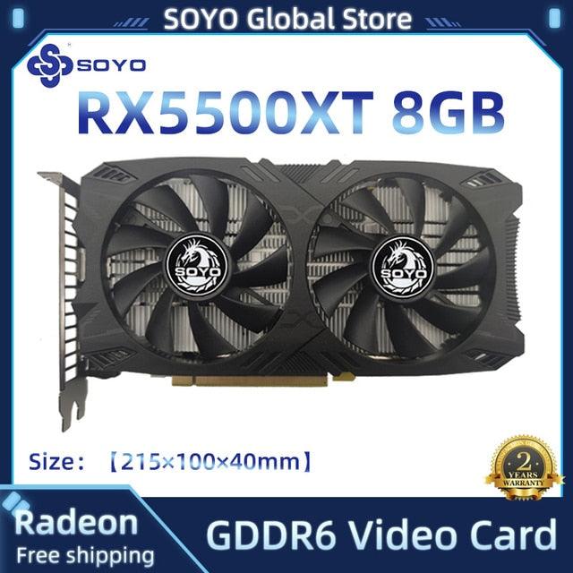 SOYO RX 5700XT 5500XT 8GB Graphics Card GPU GDDR6 256-Bit 8pin+8pin 7nm Brand New Video Card Support Desktop CPU placa de video - Puritific