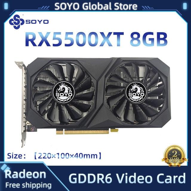 SOYO RX 5700XT 5500XT 8GB Graphics Card GPU GDDR6 256-Bit 8pin+8pin 7nm Brand New Video Card Support Desktop CPU placa de video - Puritific