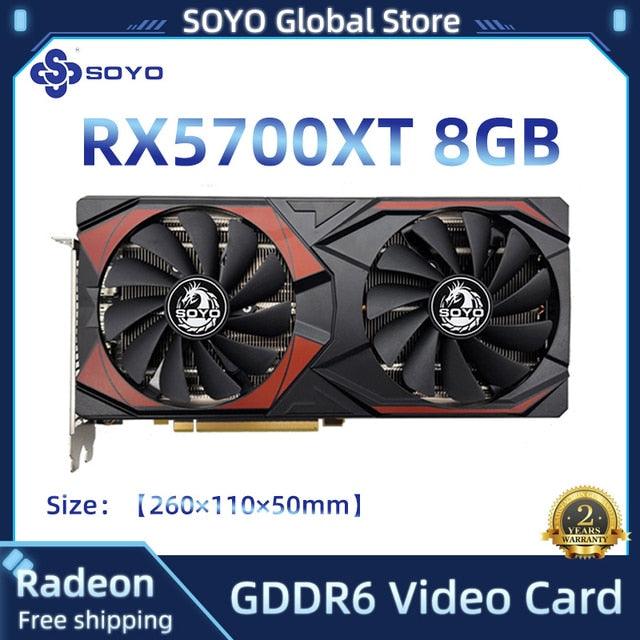 SOYO RX 5700XT 5500XT 8GB Graphics Card GPU GDDR6 256-Bit 8pin+8pin 7nm Brand New Video Card Support Desktop CPU placa de video - Puritific