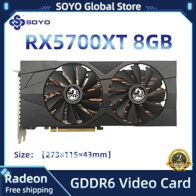 SOYO RX 5700XT 5500XT 8GB Graphics Card GPU GDDR6 256-Bit 8pin+8pin 7nm Brand New Video Card Support Desktop CPU placa de video - Puritific