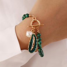 Spirit of Nature Malachite Pearl Necklace and Bracelet - Puritific