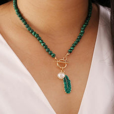 Spirit of Nature Malachite Pearl Necklace and Bracelet - Puritific