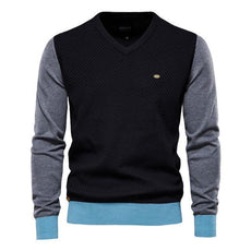 Spliced Cotton Men's Sweater - Puritific