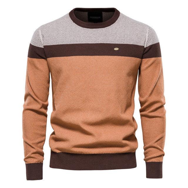 Spliced Cotton Men's Sweater - Puritific