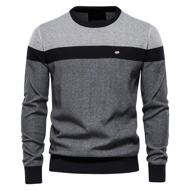 Spliced Cotton Men's Sweater - Puritific