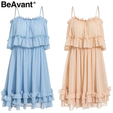 Chiffon Summer Ruffle Pleated Short Dress - Puritific