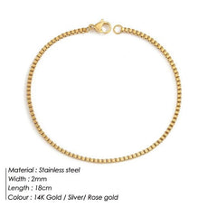 Stainless Steel Box Chain Bracelet - Puritific