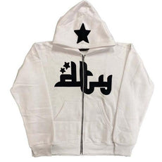 Star Printed Zip Up Hoodies - Puritific