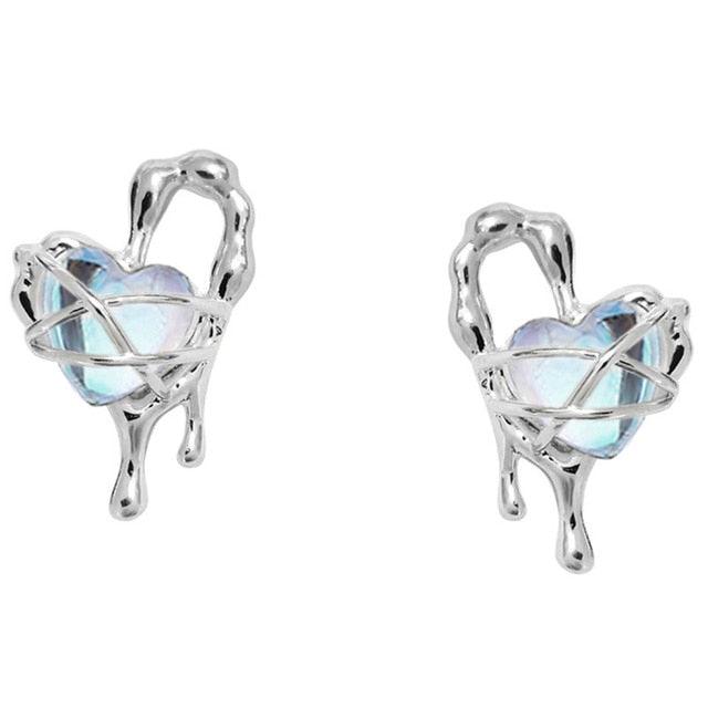 Sterling Silver Blue Stone Earrings - Puritific