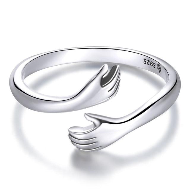 Sterling Silver Embrace Ring Hug - Puritific