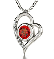 Sterling Silver I Love You Heart Pendant Necklace - Puritific