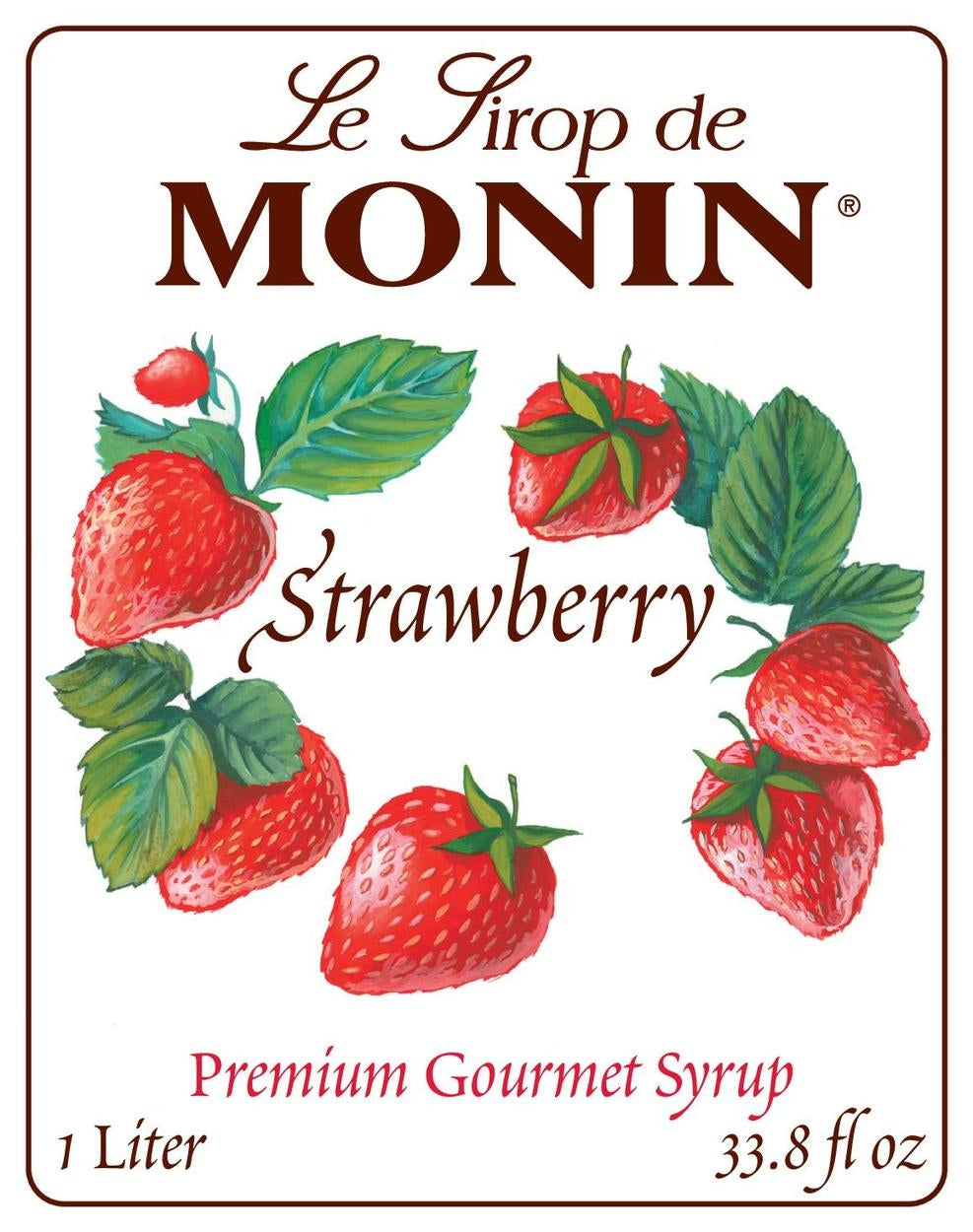 Strawberry - Monin - Premium Syrups and Flavourings - 4 x 1 L per case-1