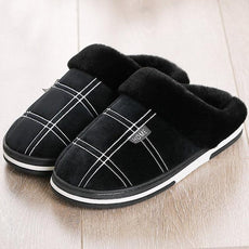 Suede Gingham Plush Slippers - Puritific