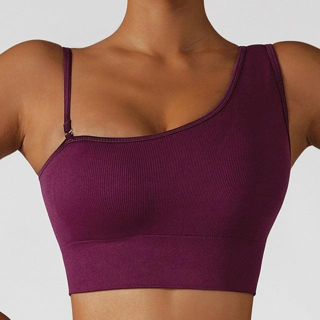 Summer Sexy Oblique Shoulder Yoga Clothes Tops - Puritific