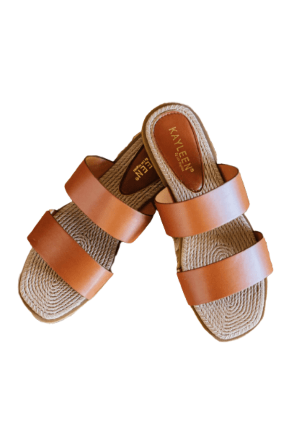 Tan Strappy Slides Sandals - Puritific