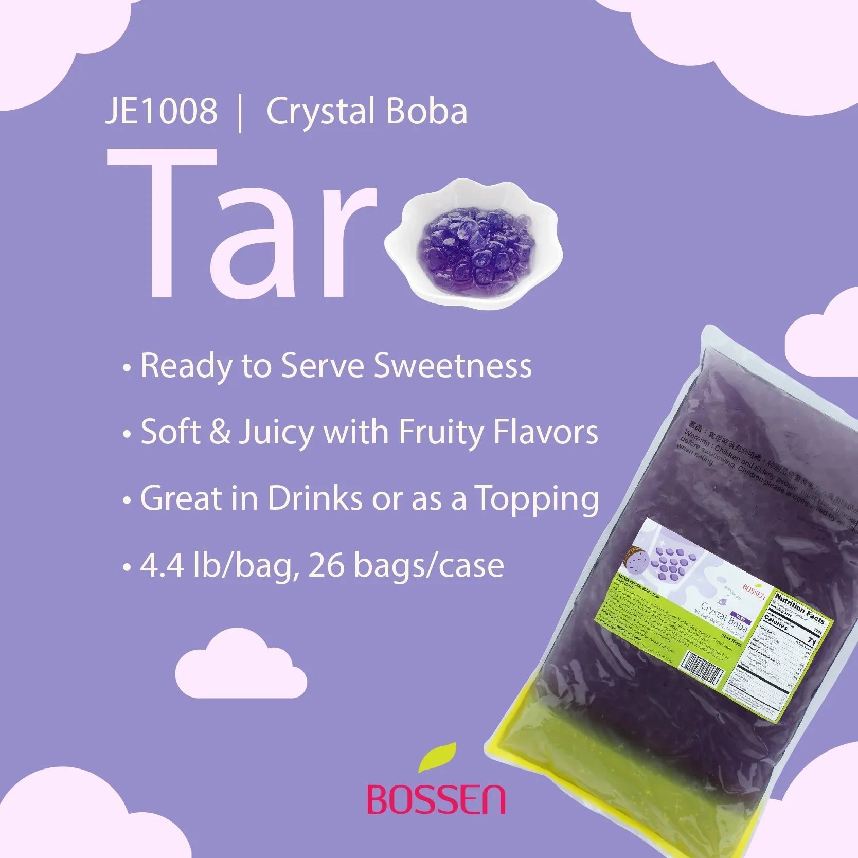 Taro | Crystal Boba | Agar Jelly Boba | Bossen Canada-1