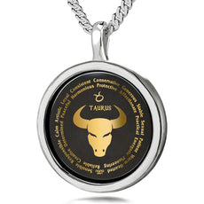 Taurus Necklaces for Lovers of the Zodiac 24k Gold Inscribed - Puritific