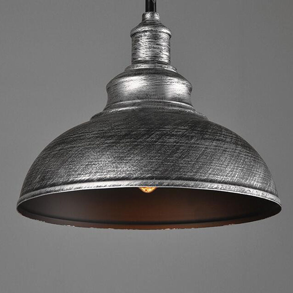 Brushed Silver Ceiling Pendant Retro Lamp Industrial Loft Chandelier~3158-4