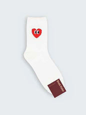 Twisted Microfiber Heart Ribbed Socks-3